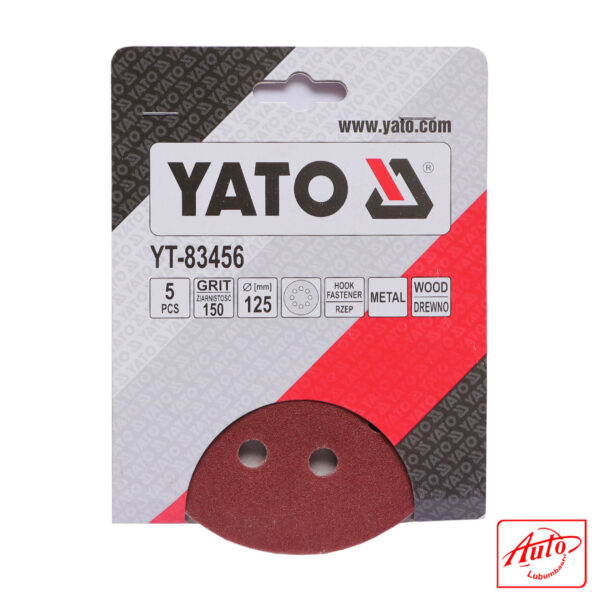 VELCRO ABRASIVE DISC WITH HOLES C BACKING 125MM GRIT 150 5PCS/SET -YATO - Image 2