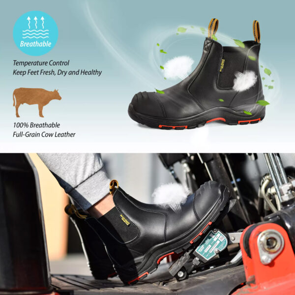 Safety Work Boots without laces Size: 40 Black – Image 6
