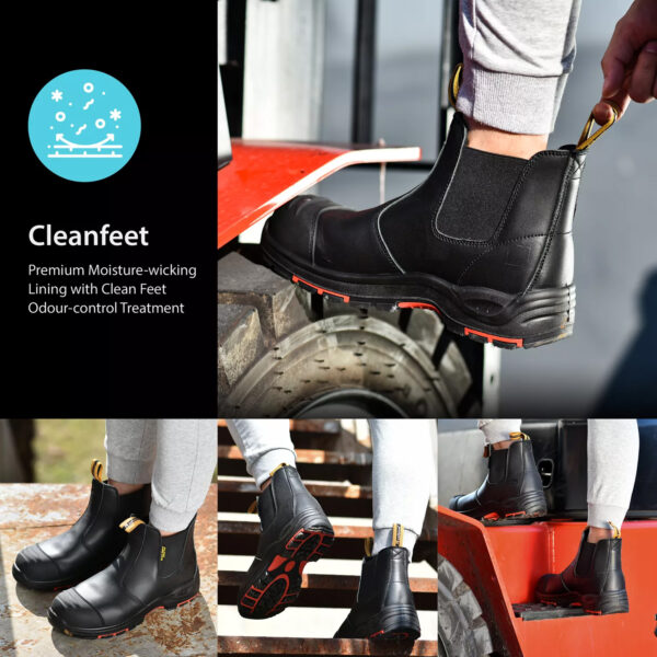 Safety Work Boots without laces Size: 40 Black – Image 8