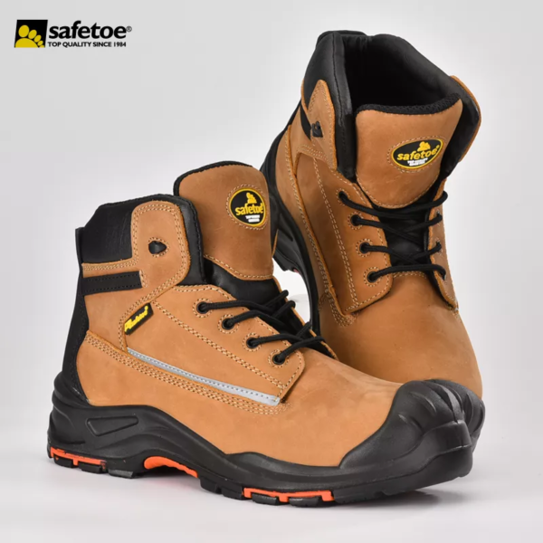 CHEMICAL & OIL RESISTANCE SAFETY BOOTS SIZE: 40 Beige and Black - Image 5