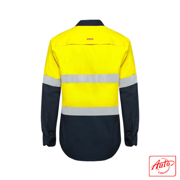 Unisex Reflective High Visibility Long Sleeve Shirt Size: S Yellow/Blue – Image 3