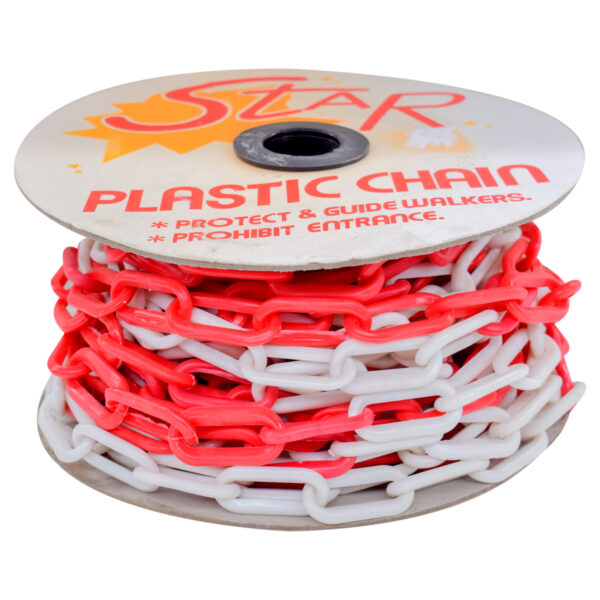 SAFETY PLASTIC CHAIN RED / WHITE 6mm- 50m Red-white - Image 2