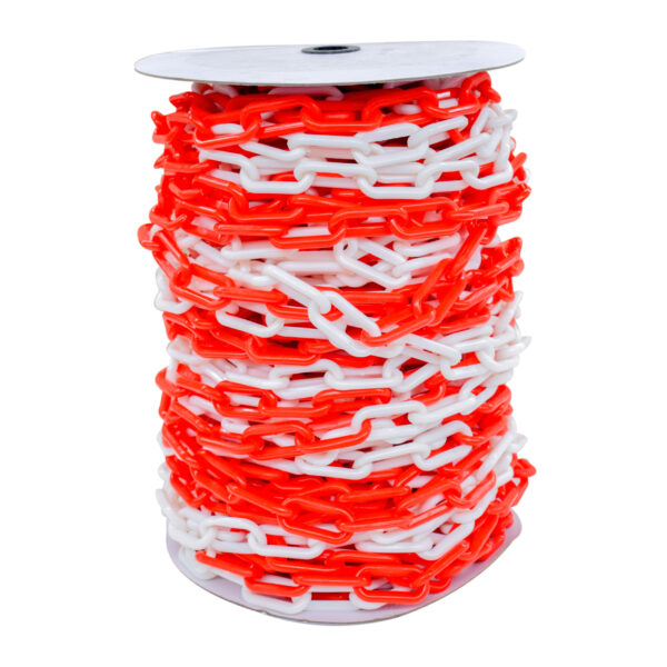 SAFETY PLASTIC CHAIN RED / WHITE 8mm- 50m Red-white – Image 2