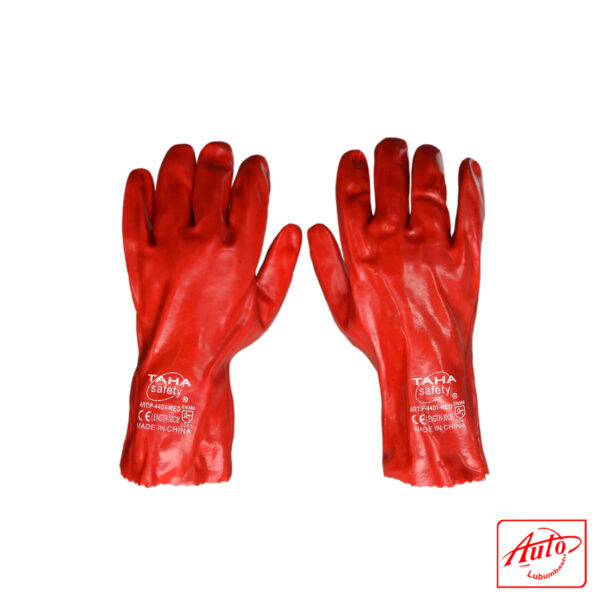 POLYESTER WORKING GLOVES PVC Red - Image 2