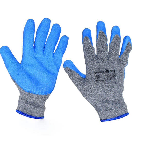 POLYESTER LATEX COATED GLOVES Blue - Grey - Image 2