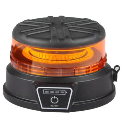 FLASHING BEACON LED MAGNET 2V/30V - AMBER - RECHARGEABLE