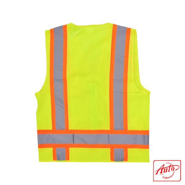 SAFETY JACKET MULTIPLE POCKETS – MESH FROPNT  Size: M Yellow - Image 3