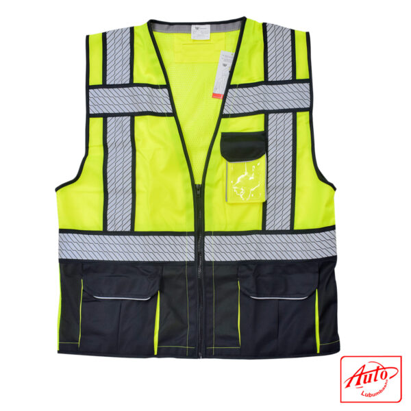 SAFETY JACKET MULTIPLE POCKETS – SILVER REFLECTIVE Size: S Yellow and black - Image 2