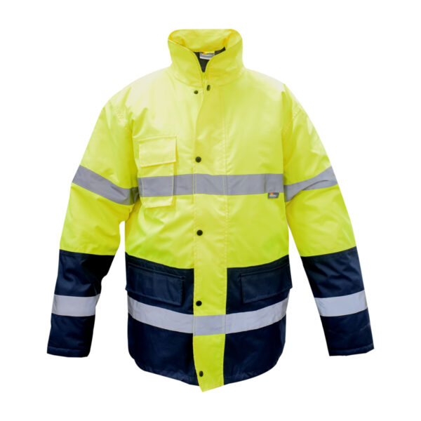 HIGH VISIBILITY CONTRAST PARKA Size: XL Yellow / Blue – Image 2