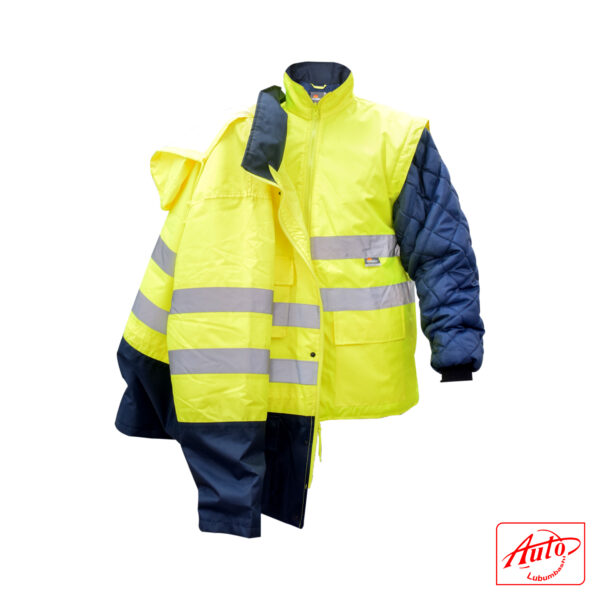 HIGH VISIBILITY CONTRAST 4 IN 1 JACKET Size: 3XL Size: 3XL Yellow / Blue - Image 2