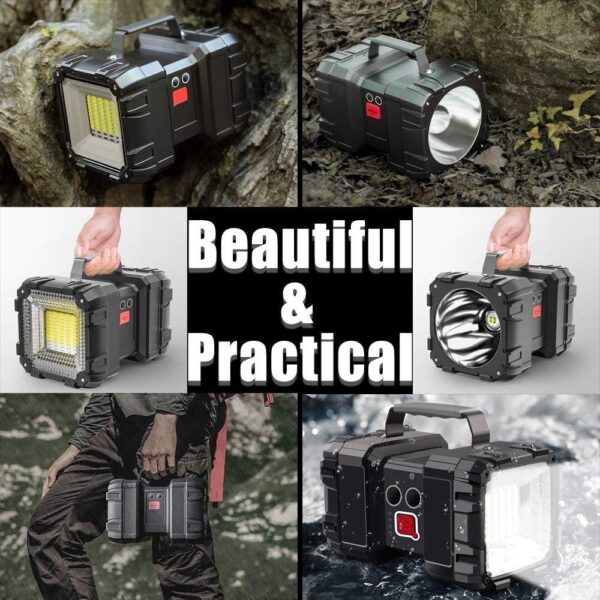 Rechargeable Multipurpose Portable Light Double Head  160mm x 133mm x 192 mm Black - Image 6