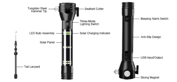 EMERGENCY SOLAR LAMP Black - Image 7