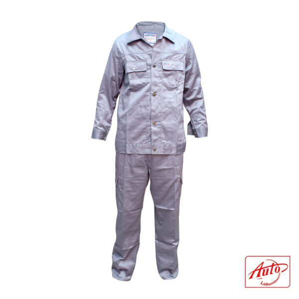 100% twill cotton coverall Trouser and Top Size: L Grey - Image 2