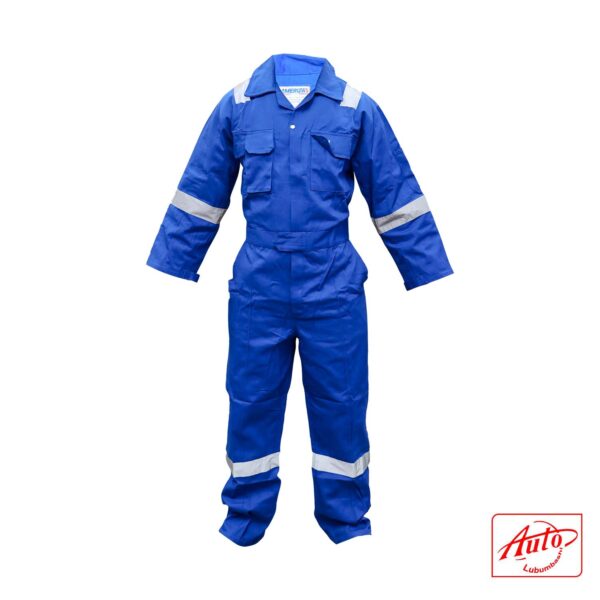 100% twill cotton coverall with reflectors Size: 3XL Blue - Image 2