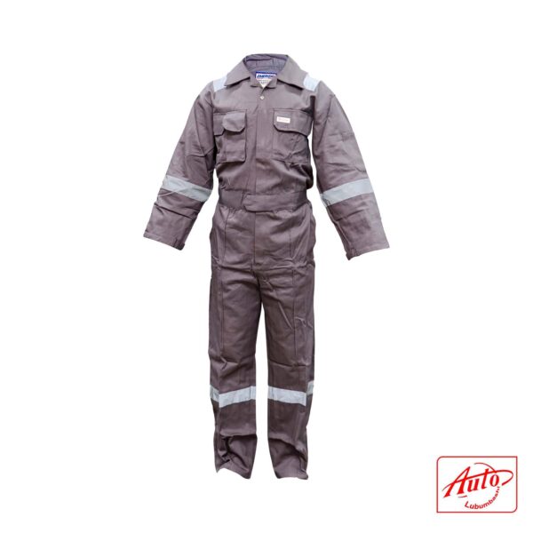 100% twill cotton coverall with reflectors Size: XL Grey - Image 2