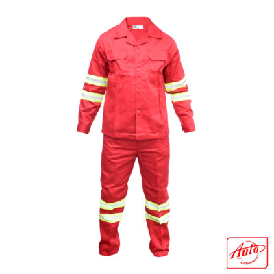 TWILL TROUSER AND TOP WITH REFLECTORS SIZE :S Red