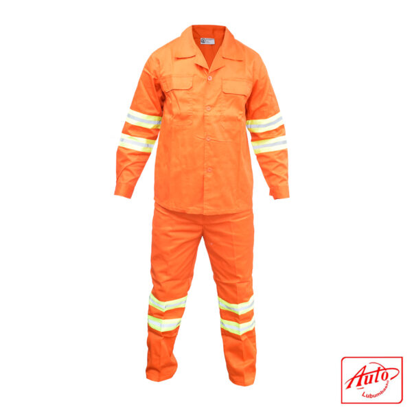 TWILL TROUSER AND TOP WITH REFLECTORS SIZE: XXL Orange - Image 2