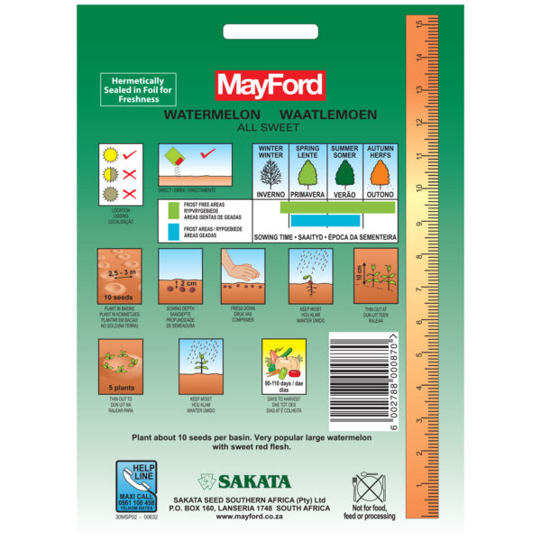 SEEDS WATERMELON ALL SWEET – PKT - MAYFORD – Image 3
