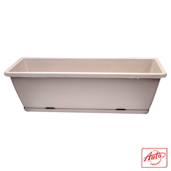 RECTANGULAR PLASTIC FLOWER POT Light Grey - Image 2