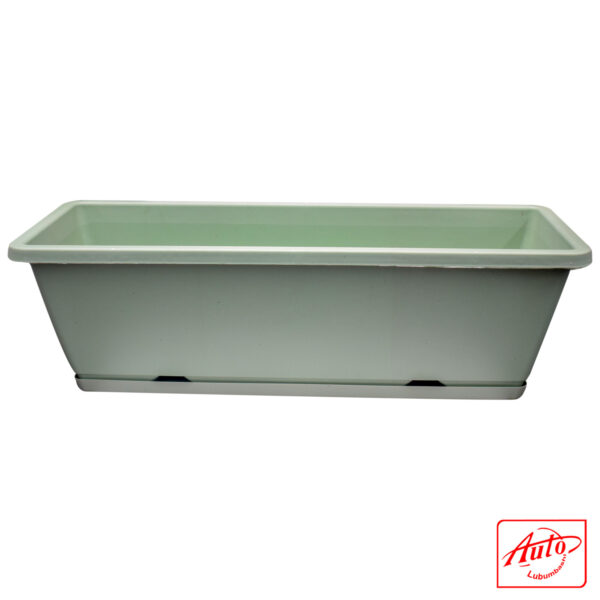RECTANGULAR PLASTIC FLOWER POT Light Green – Image 2