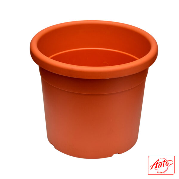 ROUND PLASTIC FLOWER POT Red Brick 20cm – 15cm - Image 2