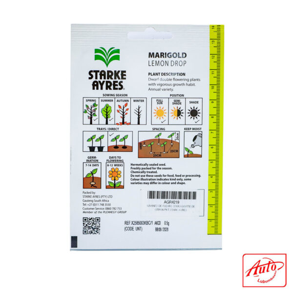 Marigold – Lemon Drop Seeds (Starke Ayres) – Image 3