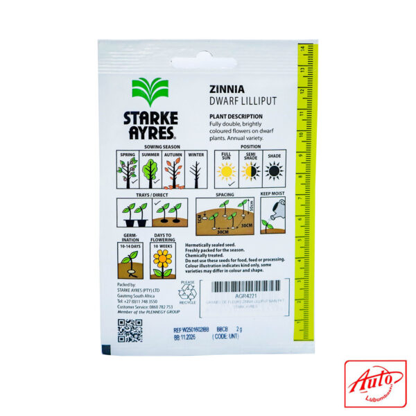 Zinnia – Dwarf Lilliput (Starke Ayres) – Image 3