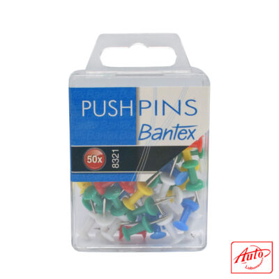 Bantex Push Pins – 50 Pieces, Plastic Box