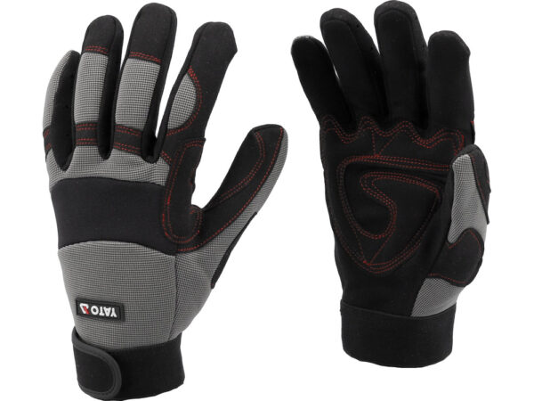Synthetic Leather Gloves – Size 9 Black - Grey - Image 2