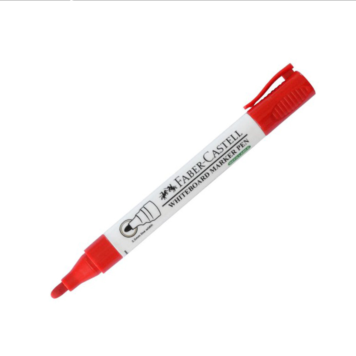 Faber-Castell Whiteboard Marker – Refillable, 2.5 mm Tip, Magnetic Cap – Pack of 1 Red - Image 2