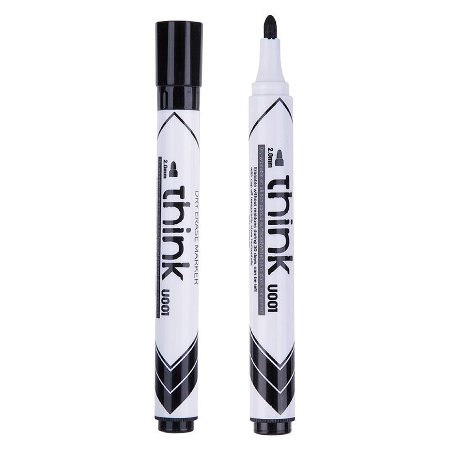 Deli Bullet Tip Dry Erase Whiteboard Marker U001 Black – Image 2