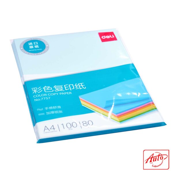 Deli Colored Copy Paper – Light Blue, A4 Size (25 Sheets) – Image 2