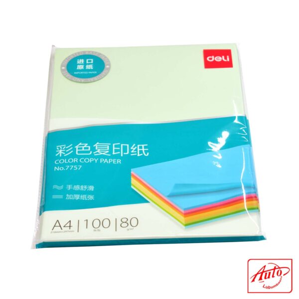 Deli Colored Copy Paper – Light Green, A4 Size (25 Sheets) – Image 2