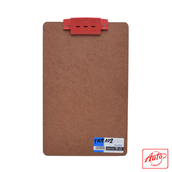 Bantex Masonite Clipboard – A4, Plastic Clip, Brown – Image 2