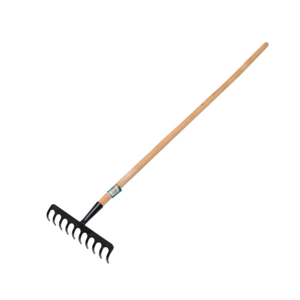Metal Garden Rake – 12 Teeth, 140 cm Wooden Handle - Image 2