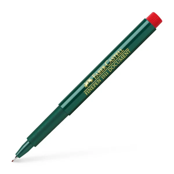 Faber-Castell Fine Document Pen – 0.4 mm Metal Tip, PVC-Free Ink red - Image 2