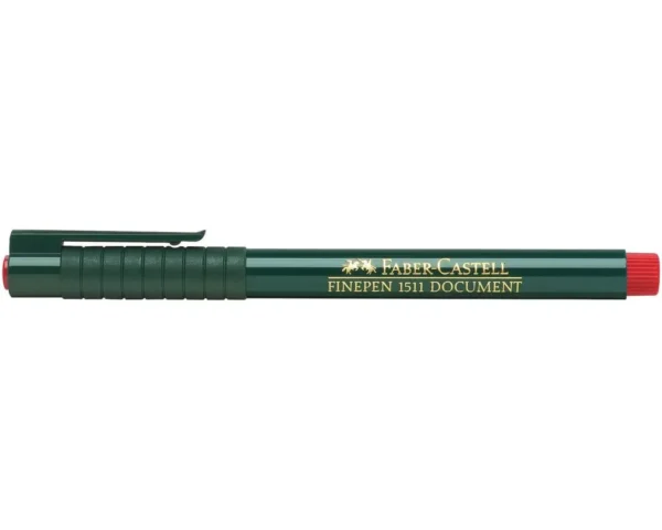 Faber-Castell Fine Document Pen – 0.4 mm Metal Tip, PVC-Free Ink red - Image 3