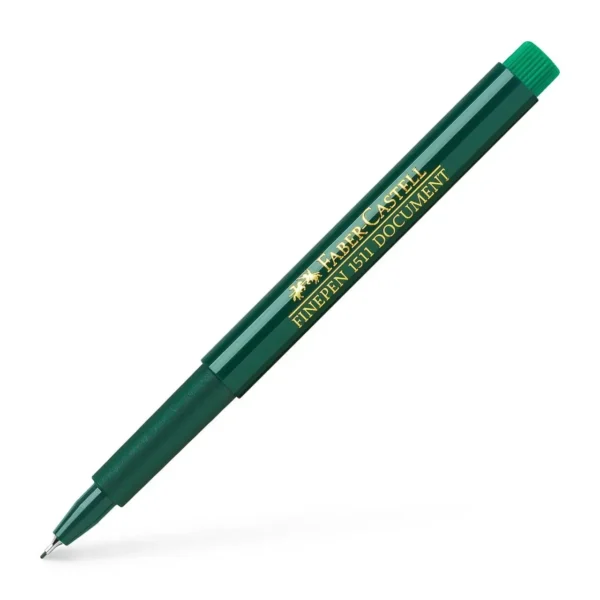 Faber-Castell Fine Document Pen – 0.4 mm Metal Tip, PVC-Free Ink Green – Image 2