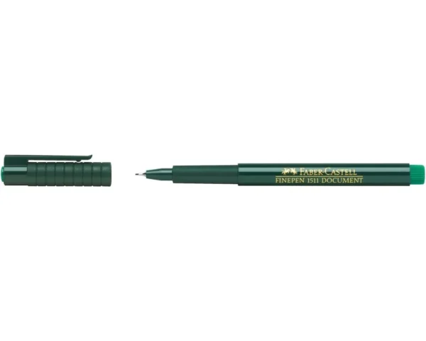 Faber-Castell Fine Document Pen – 0.4 mm Metal Tip, PVC-Free Ink Green – Image 3