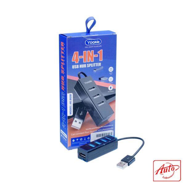 YOOKIE HUB-08 Mini USB 4-Port Splitter with Fast Charging & Security Chip - Image 2