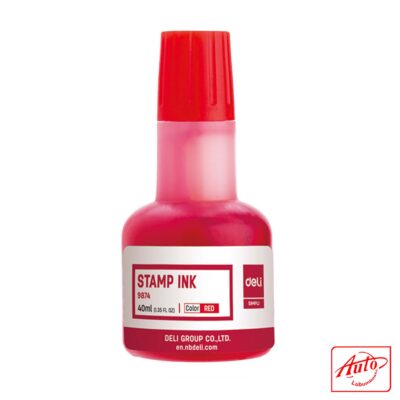 Deli Fast Dry Stamp Ink – 40 ml, Red