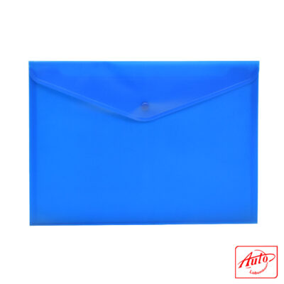 Deli A4 Envelope Folder with Button – Glossy Blue, 180 Microns