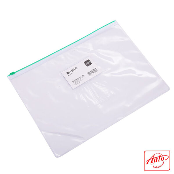 Deli A4 PVC Zipper File – Clear, Model E5526 - Image 3