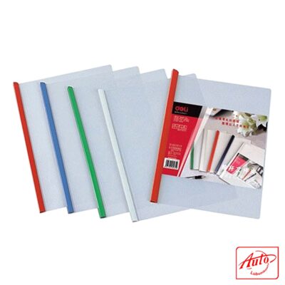 Deli 5530 Sliding Bar Report Cover – A4, Assorted Colors (Pack of 5)