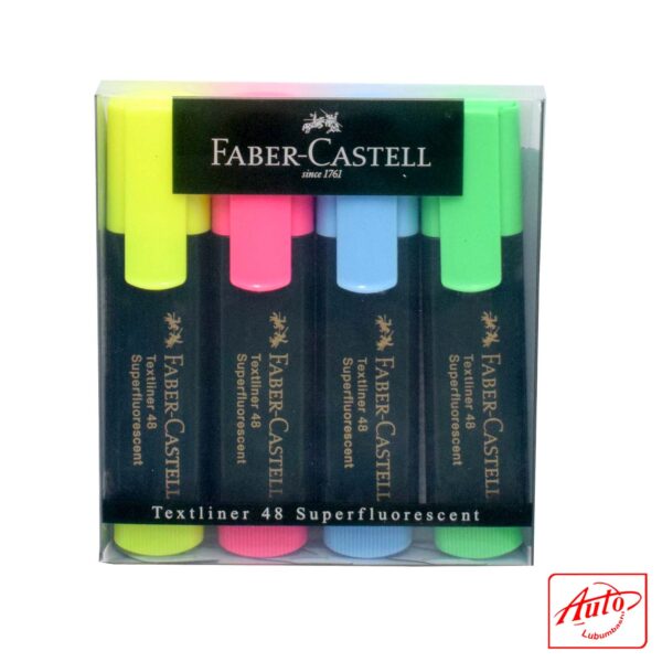 Faber-Castell Textliner 48 Highlighter – Assorted Colours, Pack of 4 – Image 2