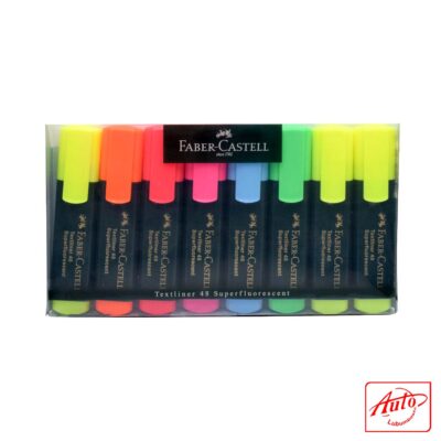 Faber-Castell Textliner 48 Superfluorescent Highlighter – Assorted Colours, Pack of 8