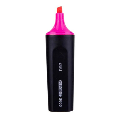 Deli Fluorescent Highlighter – Pink, Chisel Tip, Non-Toxic Ink