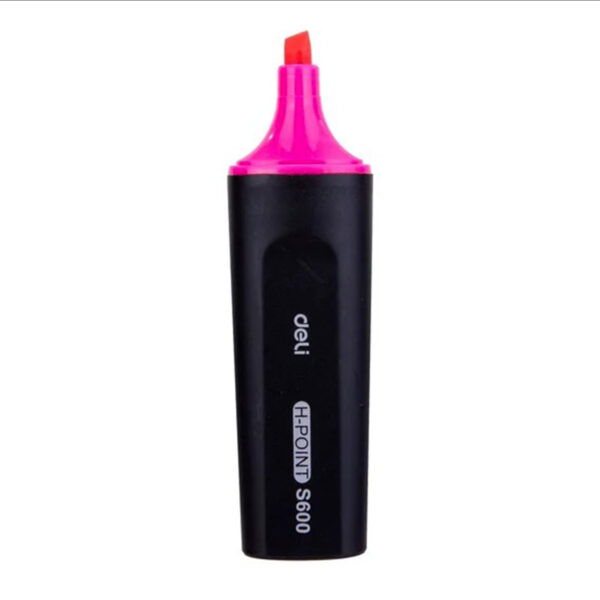 Deli Fluorescent Highlighter – Pink, Chisel Tip, Non-Toxic Ink – Image 2