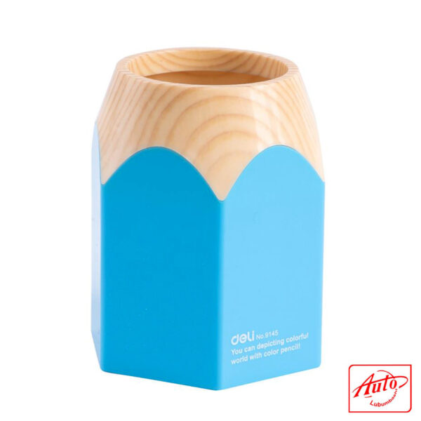 Deli 9145 Cartoon Pen Holder – Pencil Shape, Blue, φ87 × 104 mm – Image 2