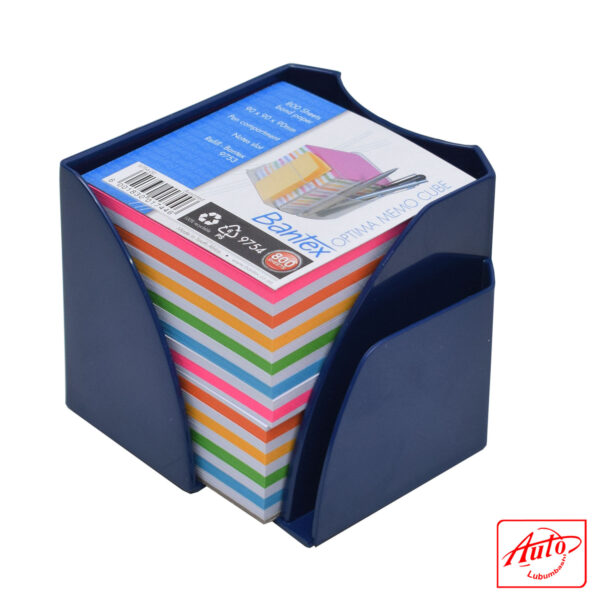BANTEX Optima Memo Cube – Assorted Holder, Rainbow Paper, 800 Sheets – Image 2